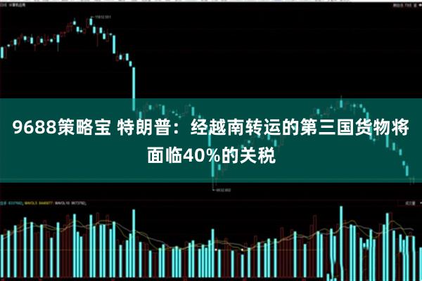 9688策略宝 特朗普：经越南转运的第三国货物将面临40%的关税