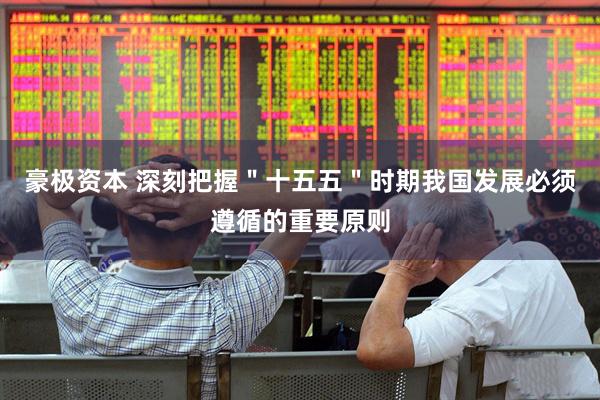 豪极资本 深刻把握＂十五五＂时期我国发展必须遵循的重要原则