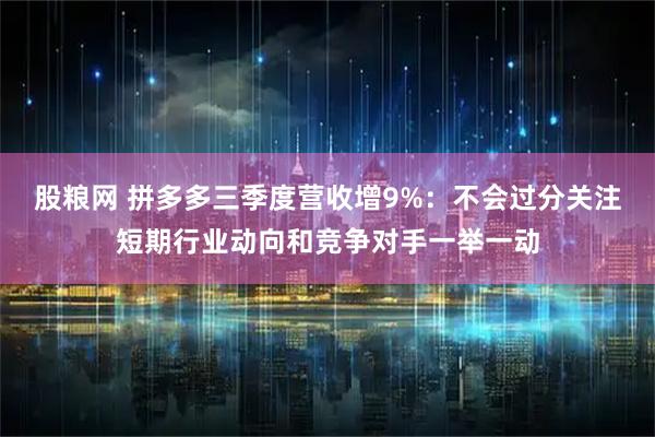 股粮网 拼多多三季度营收增9%:不会过分关注短期行业动向和竞争对手一举一动